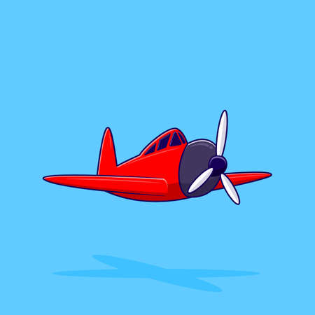 Red aircraft illustration. Transportation concept isolated vector.のイラスト素材