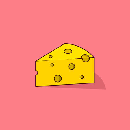 Cheese cartoon style icon illustration. Food icon concept isolated vector.のイラスト素材