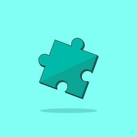 Floating puzzle cartoon style icon illustration. Object concept isolated vector.のイラスト素材