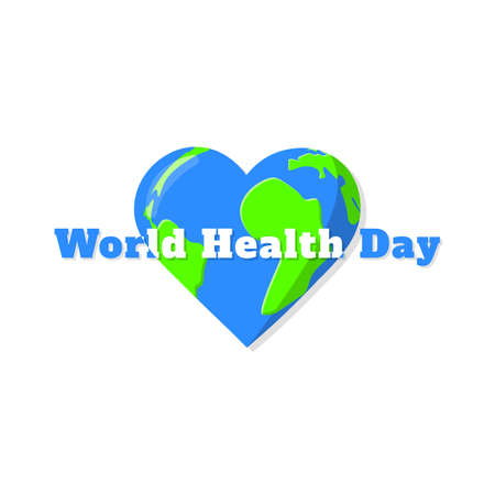 Earth shaped love illustration. Floating earth love icon. World health day concept.のイラスト素材