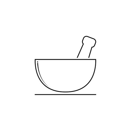 Medicine grinder outline icon illustration. Pharmacy icon concept isolated vector.のイラスト素材