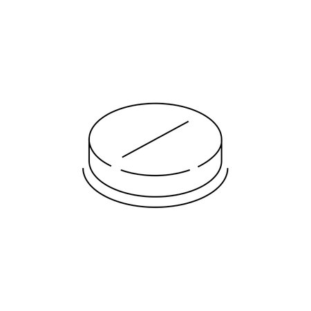 Tablet medicine outline icon illustration. Pharmacy icon concept isolated vector.のイラスト素材