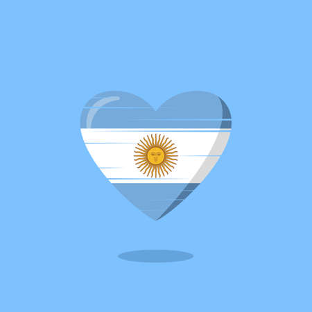 Argentina flag shaped love illustration. Floating flag love icon. Nationality concept.のイラスト素材
