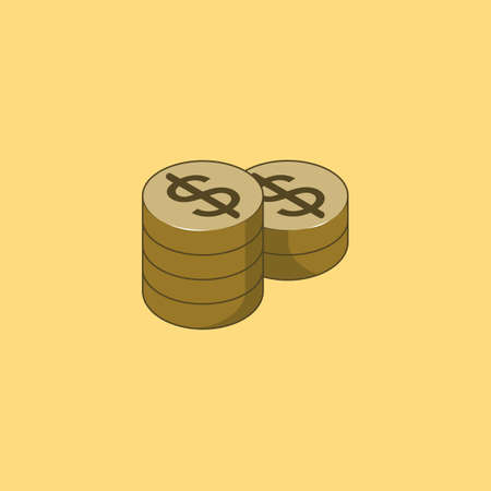 Coin cartoon style icon illustration. Finance icon concept isolated vector.のイラスト素材