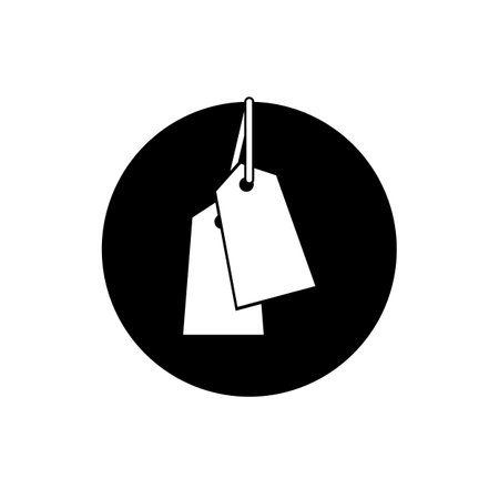 Product tag silhouette icon illustration. Object icon concept isolated vector. Silhouette icon style.のイラスト素材