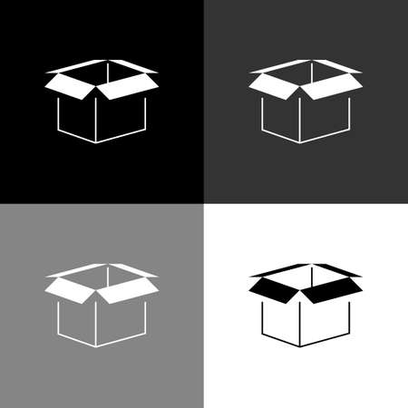 Box logo illustration. Object icon concept isolated vector.のイラスト素材