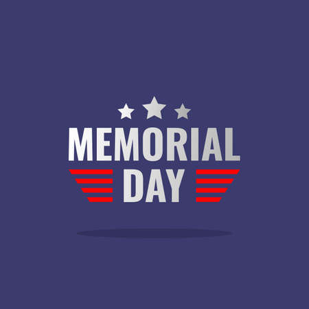 Memorial day title text. typography, stars and red line. Memorial day conceptのイラスト素材