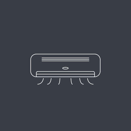 Air conditioner outline icon illustration. Technology icon concept isolated vector.のイラスト素材