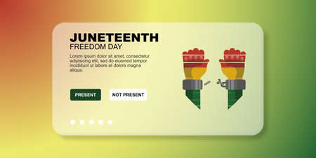 Juneteenth web page view illustration. Web interface glassmorphism style. Juneteenth concept.のイラスト素材