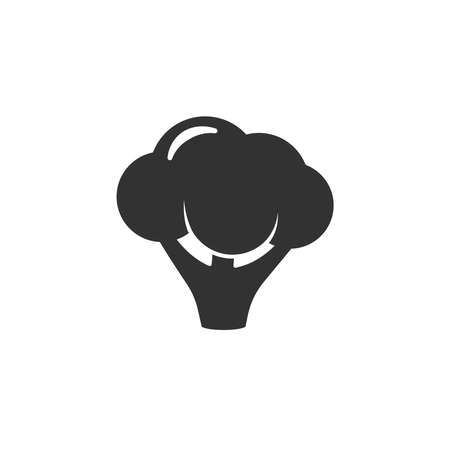 Silhouette icon of broccoli. Broccoli icon. Fresh, vegetable, and leaf. Vegetable cartoon.のイラスト素材