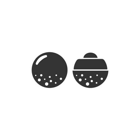 Silhouette icon of longan. Longan icon. Fresh, fruit, and whole. Fruit cartoon icon.のイラスト素材
