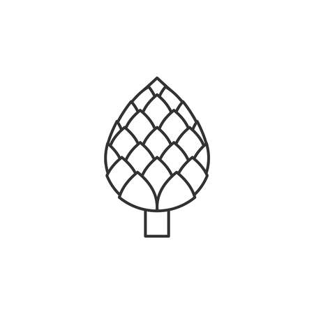 Cartoon icon of artichoke. Artichoke icon. Fresh, vegetable, green and whole.のイラスト素材