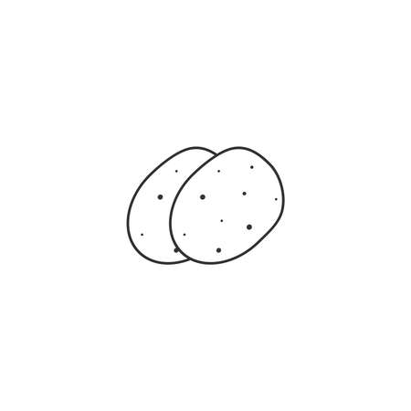 Outline icon of potato. Potato icon. Fresh, fruit, vegetable and whole. Fruit cartoon icon.のイラスト素材