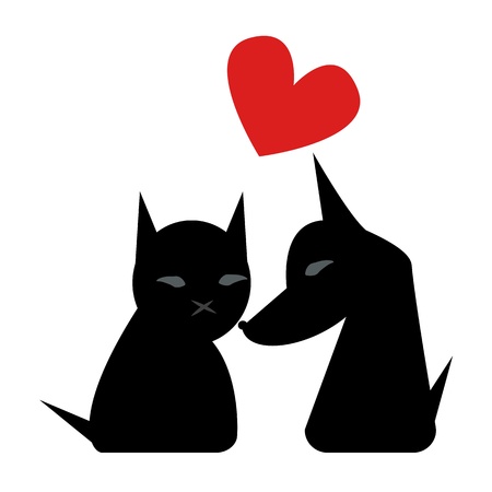 Cat and dogのイラスト素材