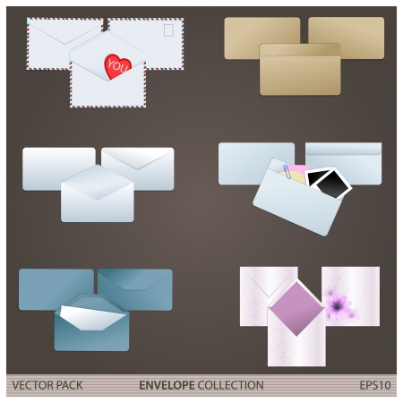 Envelope collection/Vector pack of six various envelopesのイラスト素材