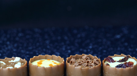 Assorted chocolate confectionery with copy-spaceの写真素材