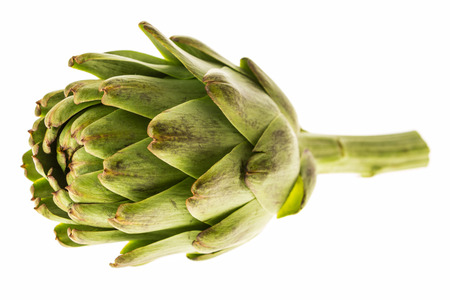 Fresh artichoke, isolated on white background.の写真素材