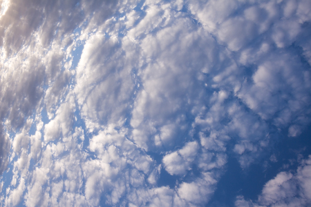 Cumulus cloud formation on blue sky background.の写真素材
