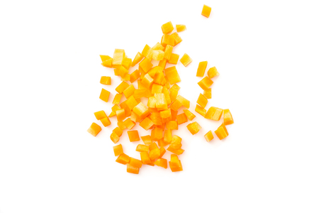 Sliced carrots on white background.の写真素材