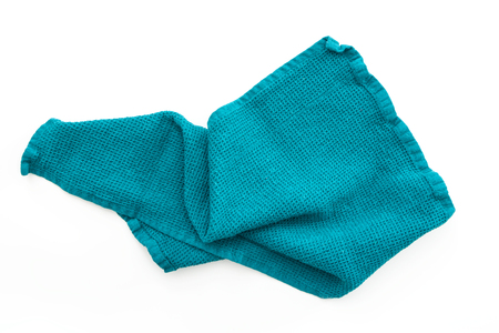 Kitchen towel closeup, on white background.の写真素材