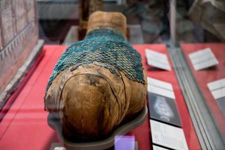 UK, London - April 08, 2015: British Museum. Egyptian mummyのeditorial素材