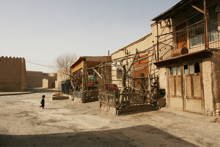 Khiva, Uzbekistan - March 08, 2009: Poverty in Uzbekistan. Everyday lifeのeditorial素材