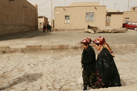 Khiva, Uzbekistan - March 08, 2009: A typical street in Khiva, Uzbekistanのeditorial素材