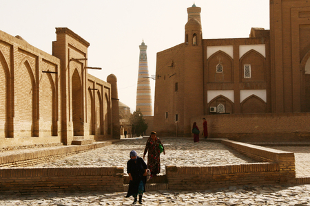 Khiva, Uzbekistan - March 08, 2009: A typical street in Khiva, Uzbekistanのeditorial素材