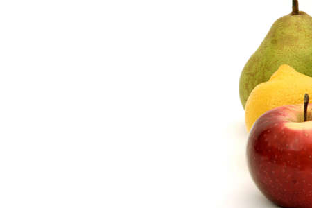 three fruits standing in a rowの写真素材