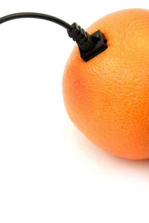 orange with connected high-speed internet lineの写真素材