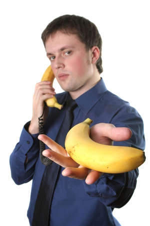 businessman want to have a strange conversation with youの写真素材