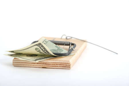 one hundred dollars banknote in the mousetrapの写真素材