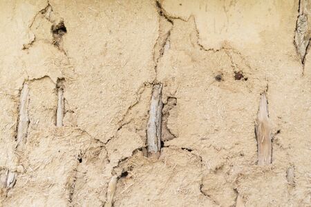 Abstract background, old weathered clay wallの写真素材