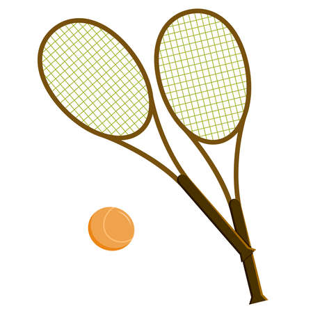 An accessory for playing tennis and badminton. Suitable for emblems, logo and icons.のイラスト素材