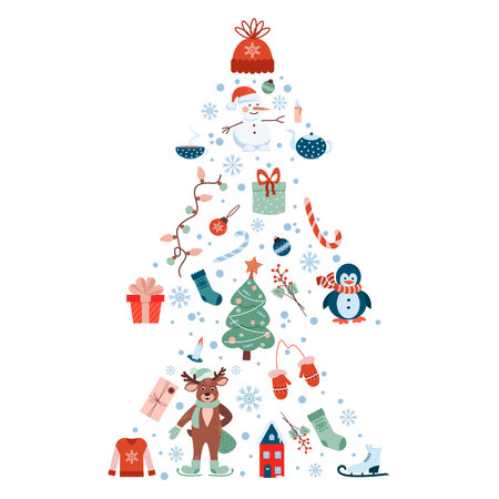 New Year and Christmas vector set for design and printing.のイラスト素材