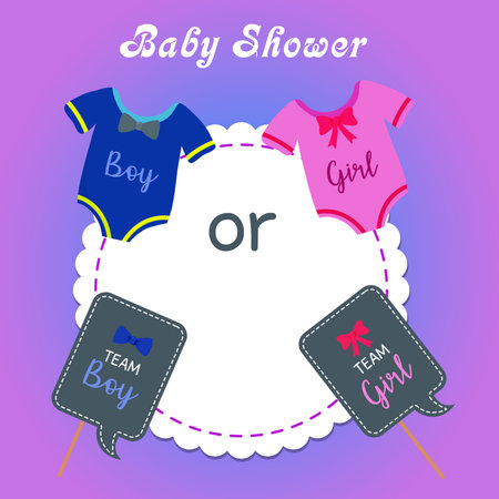 Baby, Little Girls, Little Boys, Invitation, Showerのイラスト素材