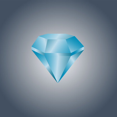 Diamond is isolated on a gray photorealistic vector illustrationのイラスト素材