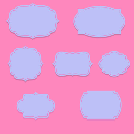 Vintage frame cute invitation setのイラスト素材