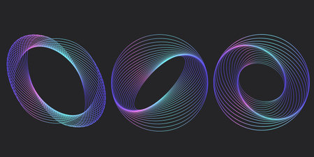 Set of abstract aesthetic y2k geometric elements and 3D wireframe shapes. Vector futuristic mesh...