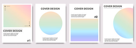 Abstract holographic cover template. Creative covers or horizontal posters in modern minimal style...