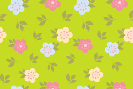 Abstract floral seamless pattern with decorative flowers and leaves. Organic nature shapes background. Paper cut collage style. Modern vector design for fabric, textile, wallpaper,のイラスト素材