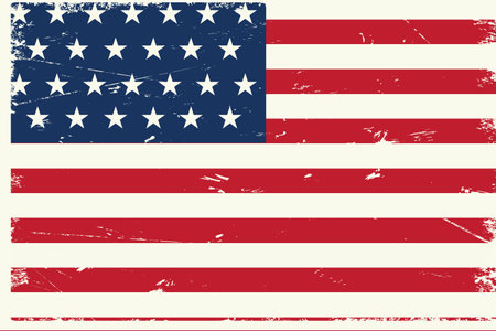 Vintage USA flag. Poster for American Independence Day. USA grunge flag 4th July American Independence day.のイラスト素材