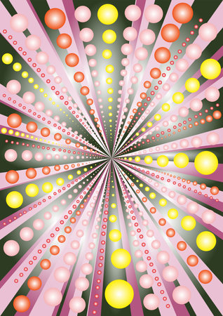 Abstract vector composition. Rounded optical illusion effect background. Starburst. Abstract backdrop.のイラスト素材
