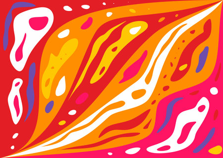 Flat-hand drawn wavy colored groovy background. Colorful mosaic patternのイラスト素材