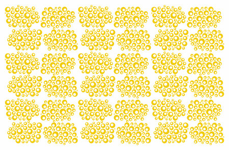 Dots background. Yellow color on white backdrop. Different sizes. Pattern, texture.