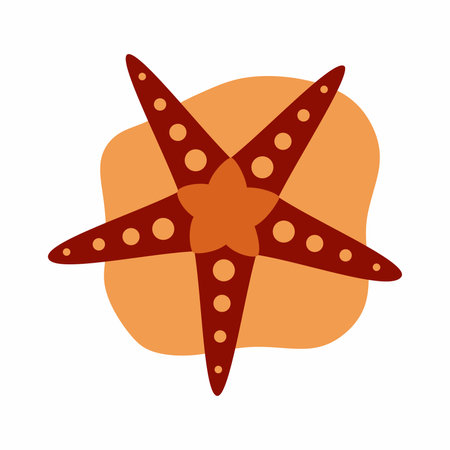 Red starfish vector flat material design isolated on white.のイラスト素材