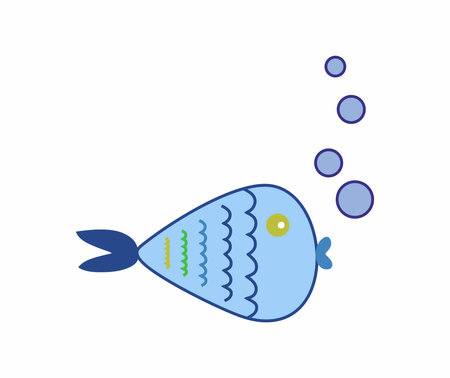 Exotic tropical aquarium fish vector illustration isolated on white background cartoon animal design.のイラスト素材