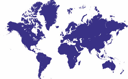 Blue earth world map design. Isolated on whiteのイラスト素材