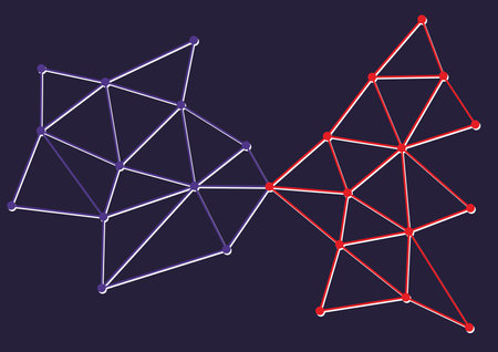 Futuristic triangle vector illustration. Futuristic hexagon vector illustration. Technology conceptのイラスト素材