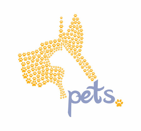 Cat and dog silhouette. Pet logo design paw, vector for animal shop business. Veterinary clinic brandのイラスト素材